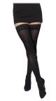 Sigvaris Soft Opaque Thigh High Stockings - Black color